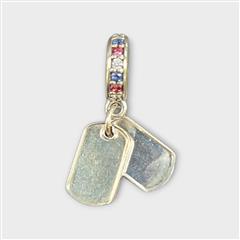 Pandora Hero Dog Tag Military Dangle Charm Sterling Silver 797659CZRMX
